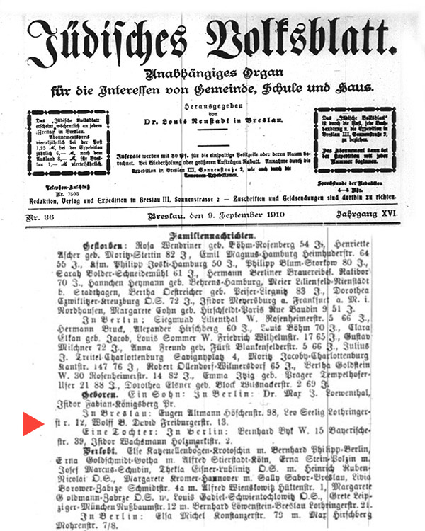 Jüdisches Volksblatt, September 9, 1910
