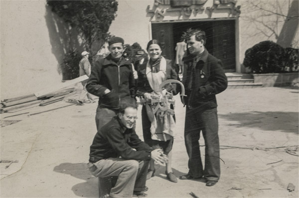 In front of the unfinished Palestine Pavillion, 1939