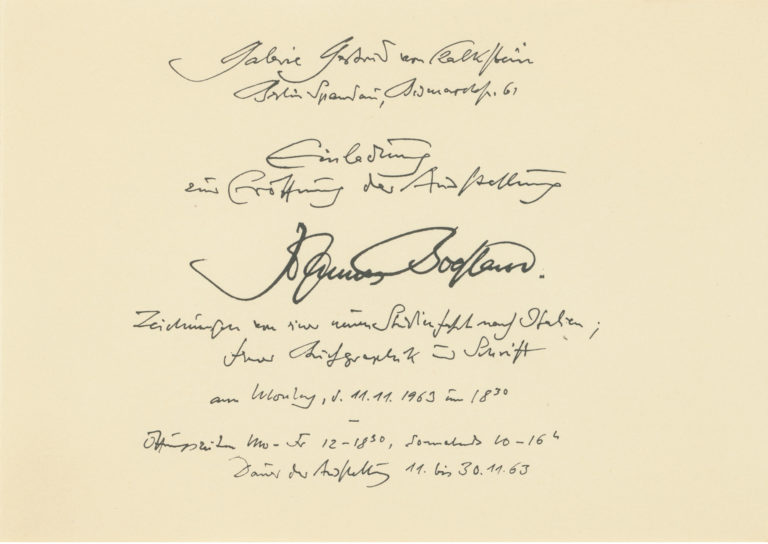 Johannes Boehland invitation, 1963