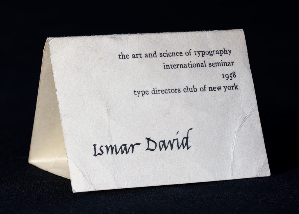 Place card for the Silvermine Conference