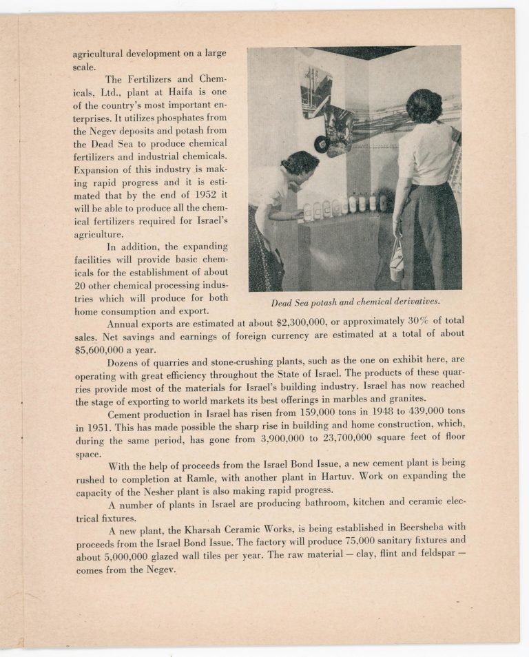 Israel Exposition booklet