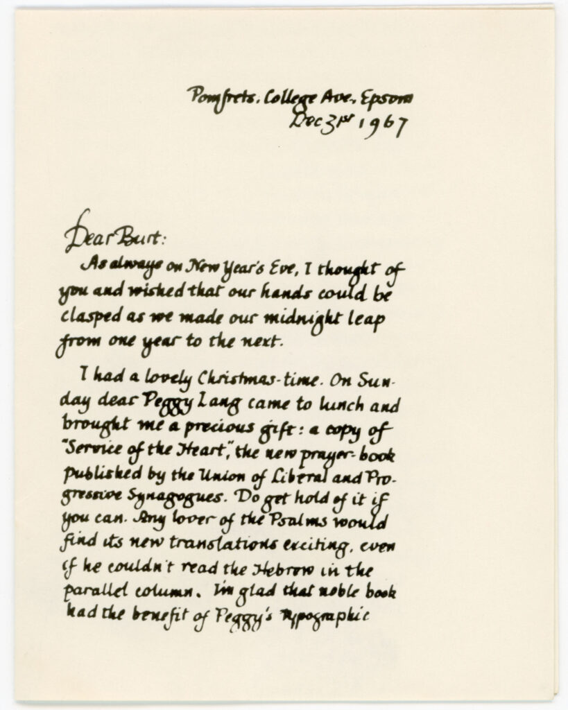 Card from Beatrice Warde