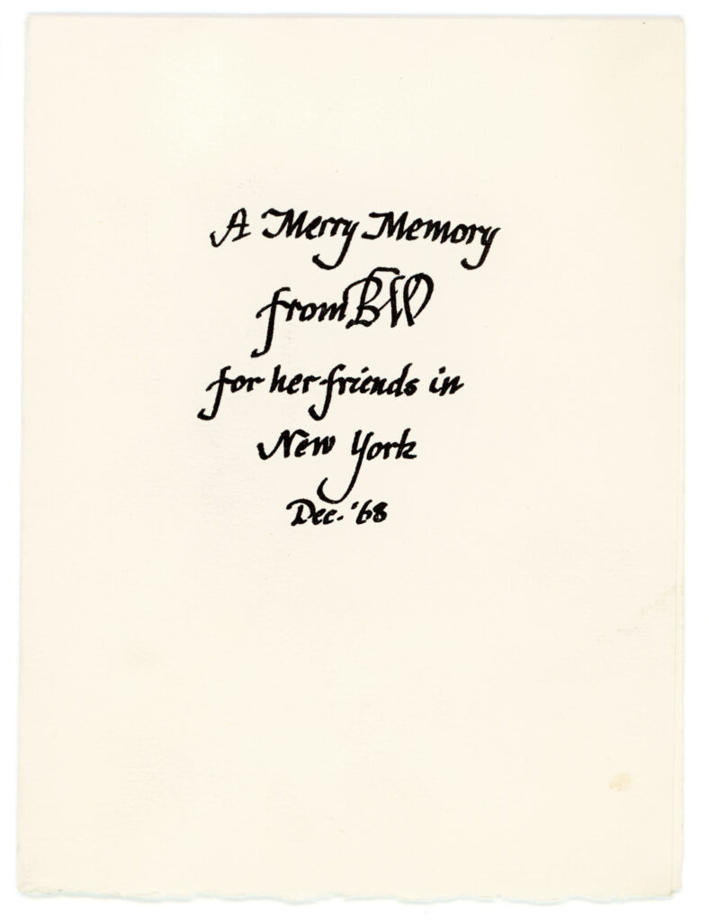 Card from Beatrice Warde