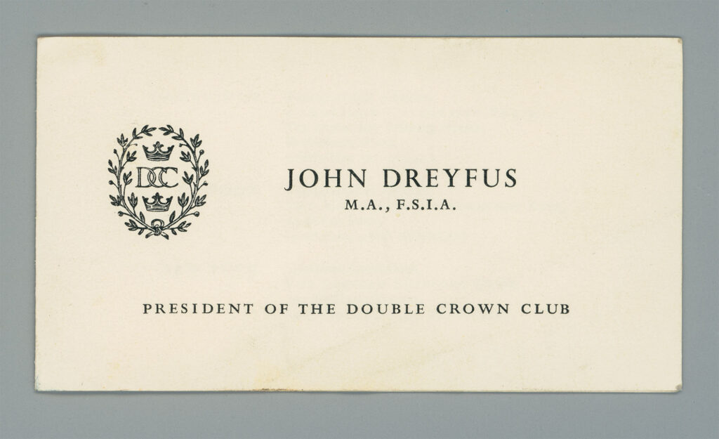 John Dreyfus business card