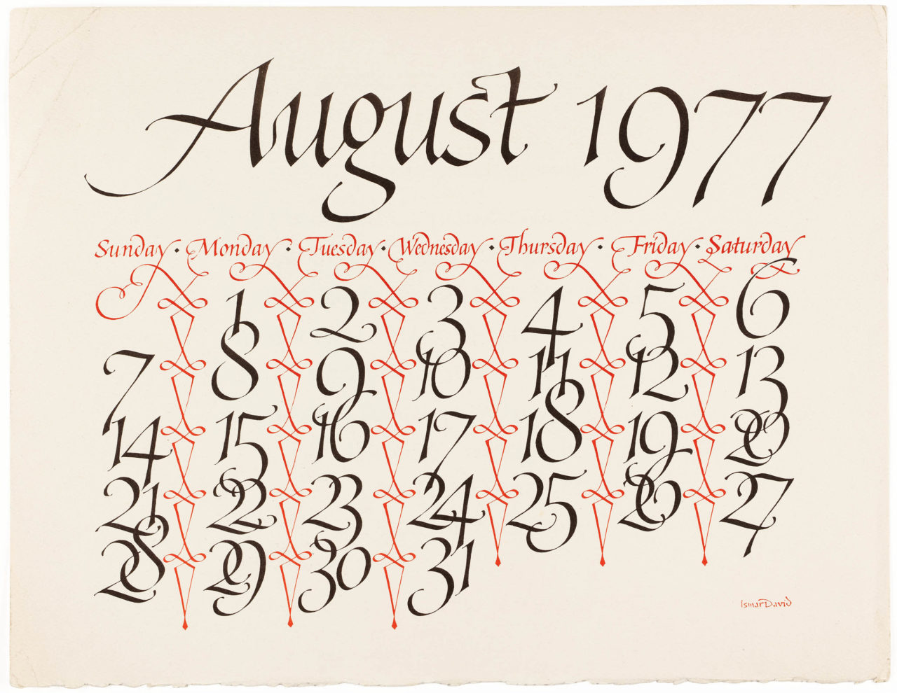 Society of Scribes calendar, 1977