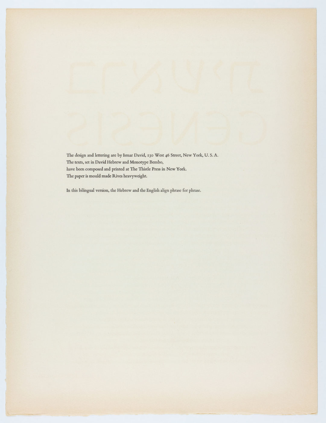 Genesis, Liber Librorum
