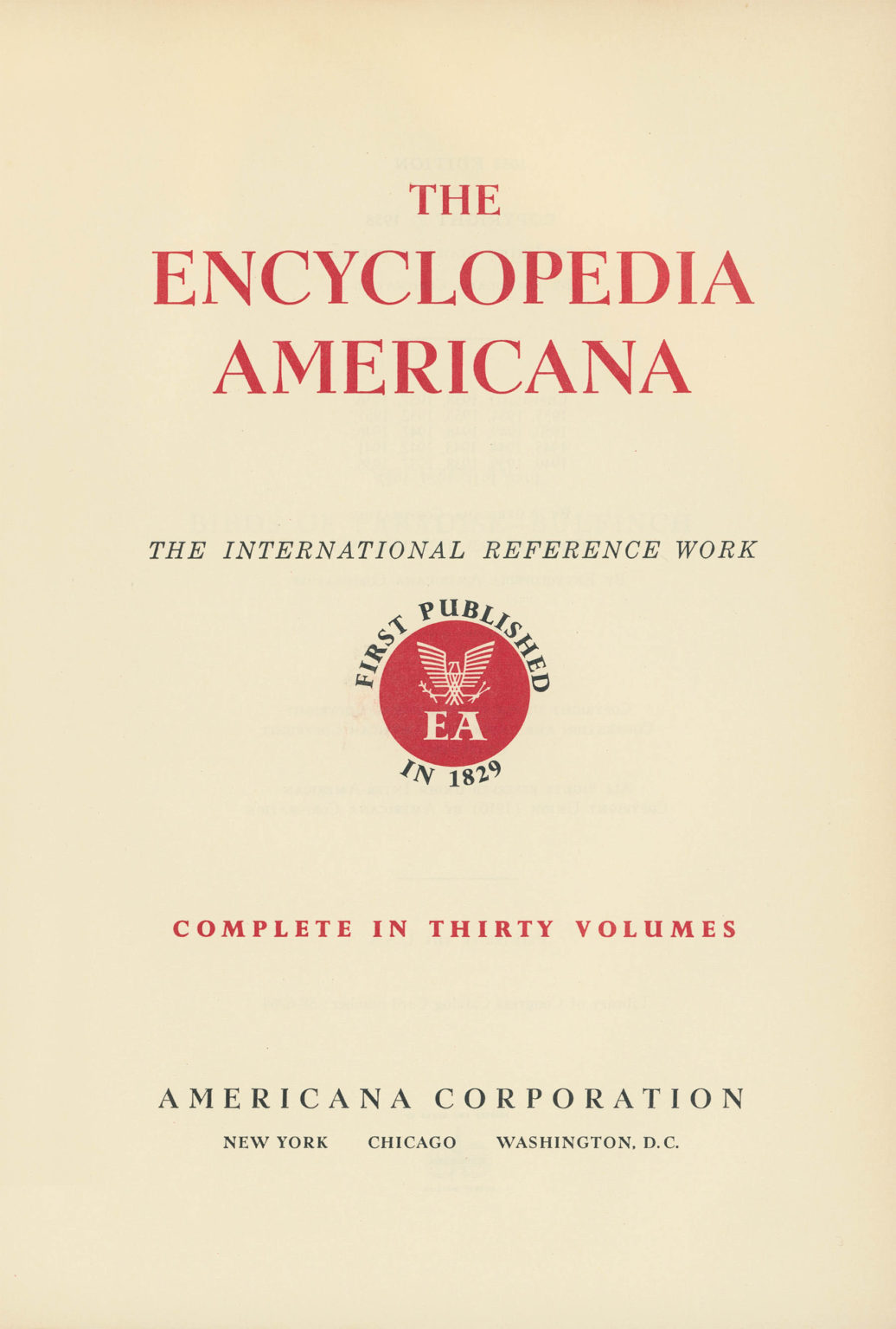 Encyclopedia Americana Ismar David Archive