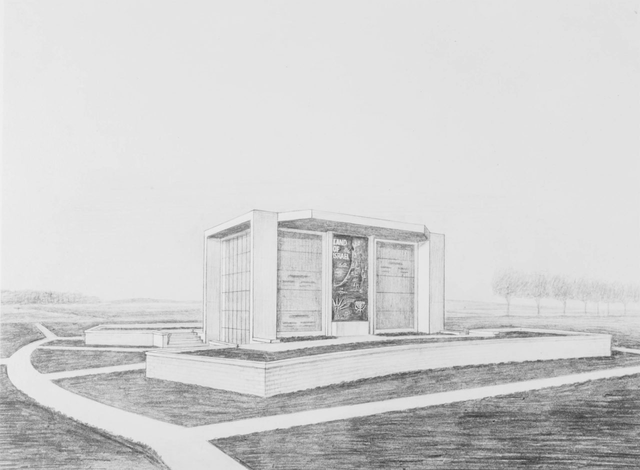 Sketch for exterior of mausoleum complex