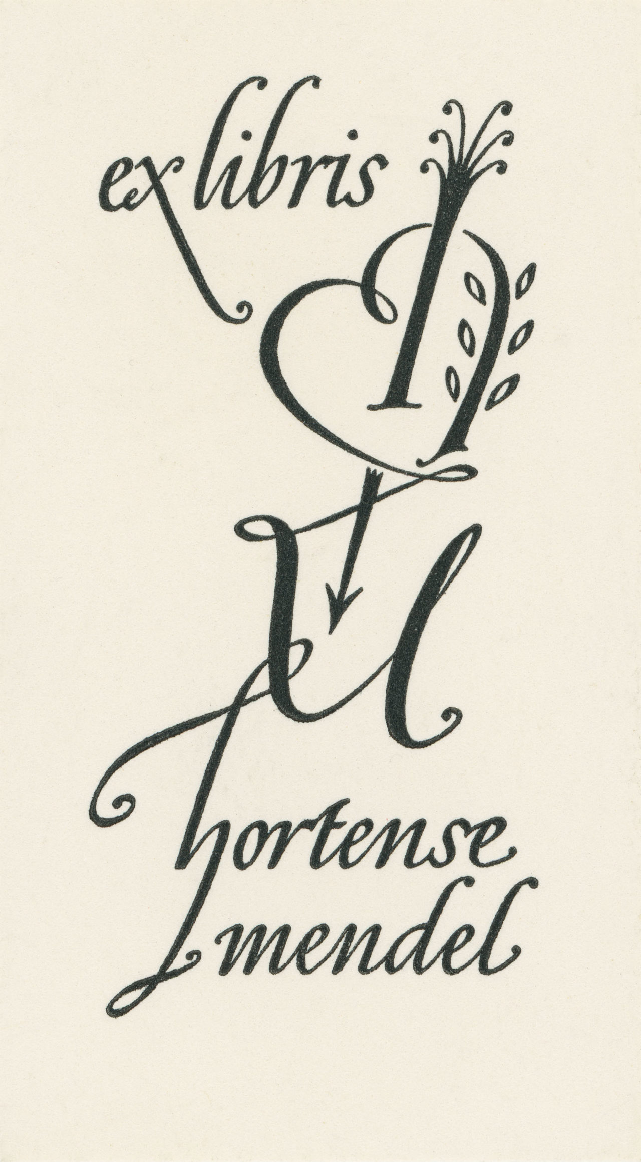 Ex libris Hortense Mendel