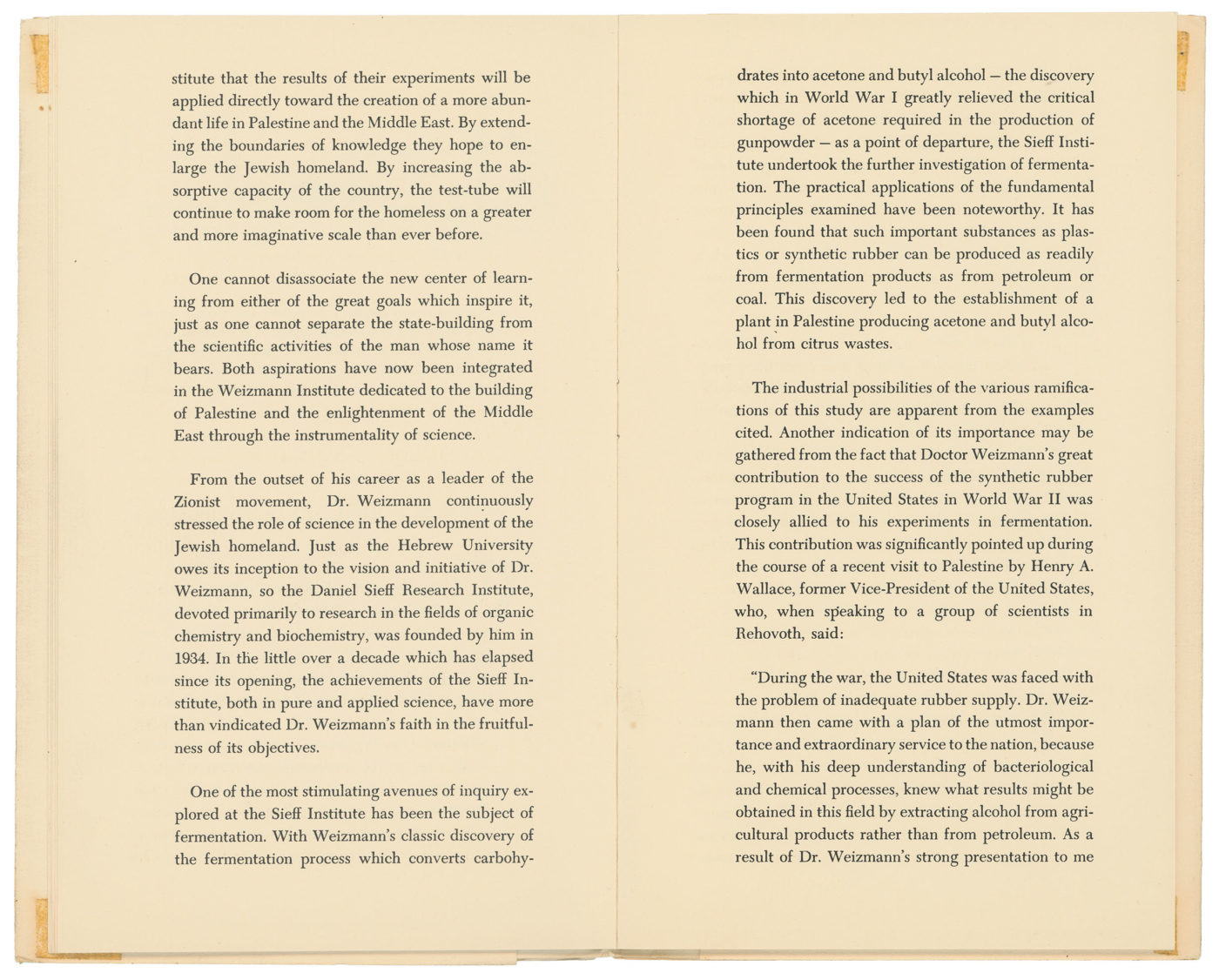 Weizmann Dinner Program