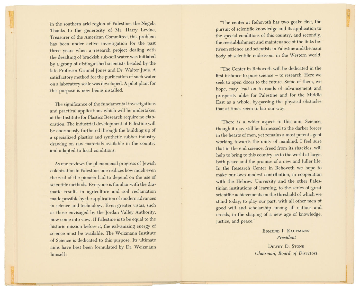 Weizmann Dinner Program