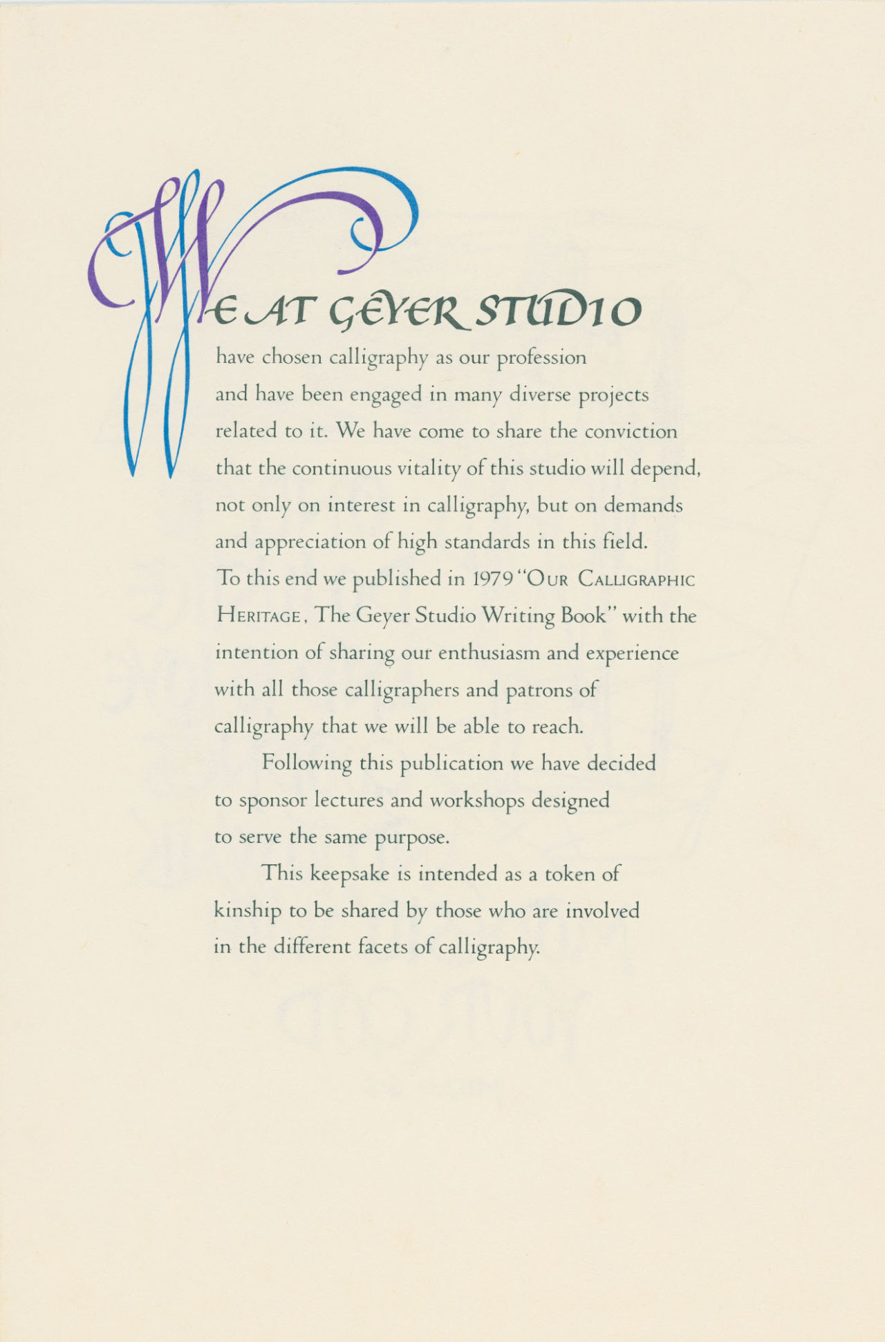 Geyer Studio keepsake