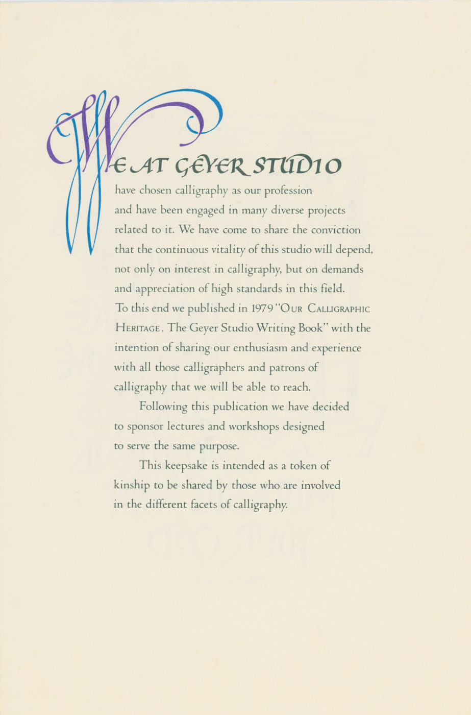 Geyer Studio keepsake